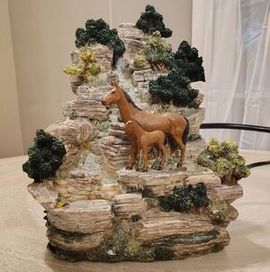 Wildlife Water Fountain Indoor Sculpture with Horses